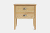 Ivy Wide 2 Drawer Bedside Table - Ash