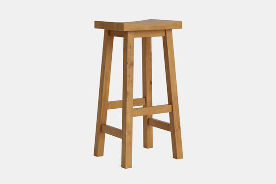 Barc Solid Seat Barstool - Pine