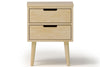 Cairo 2 Drawer Bedside Table - Pine