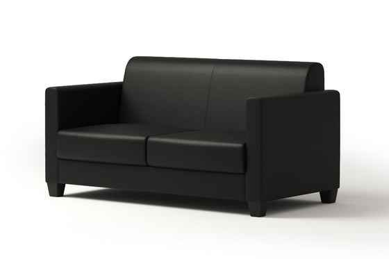 Charleston 2 Seat Sofa - Black PU