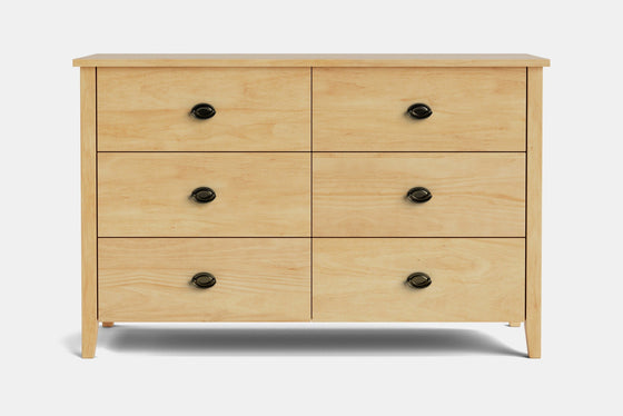 Ivy 6 Drawer Lowboy - Pine