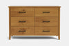 Ivy 6 Drawer Lowboy - Pine