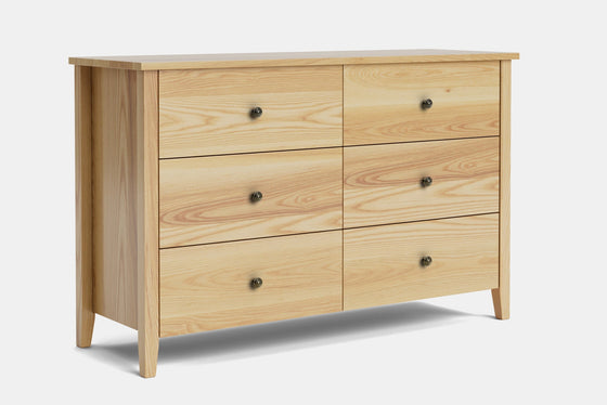 Ivy 6 Drawer Lowboy - Ash