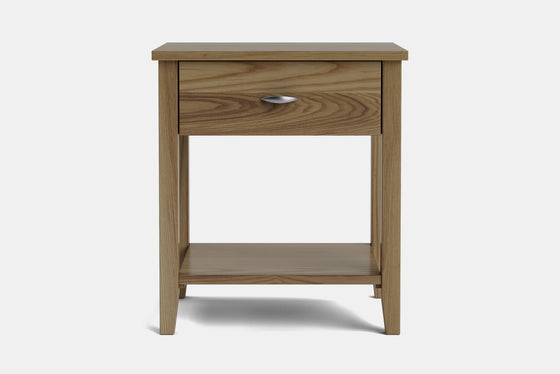 Ivy Wide 1 Drawer Bedside Table - Ash