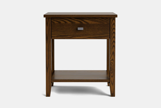 Ivy Wide 1 Drawer Bedside Table - Ash