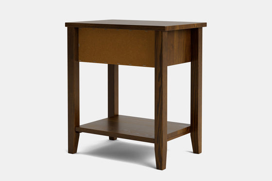 Ivy Wide 1 Drawer Bedside Table - Ash