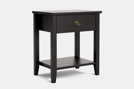 Ivy Wide 1 Drawer Bedside Table - Ash