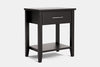 Ivy Wide 1 Drawer Bedside Table - Ash