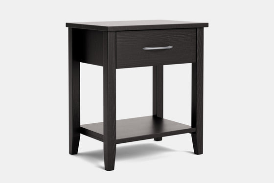 Ivy Wide 1 Drawer Bedside Table - Ash