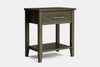 Ivy Wide 1 Drawer Bedside Table - Ash