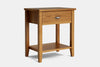 Ivy Wide 1 Drawer Bedside Table - Ash