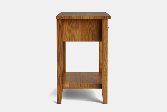 Ivy Wide 1 Drawer Bedside Table - Ash