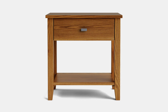 Ivy Wide 1 Drawer Bedside Table - Ash