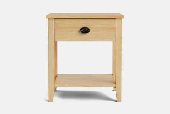 Ivy Wide 1 Drawer Bedside Table - Pine