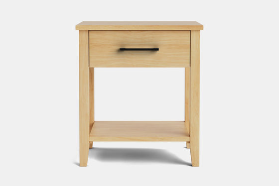 Ivy Wide 1 Drawer Bedside Table - Pine