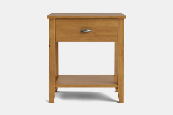 Ivy Wide 1 Drawer Bedside Table - Pine