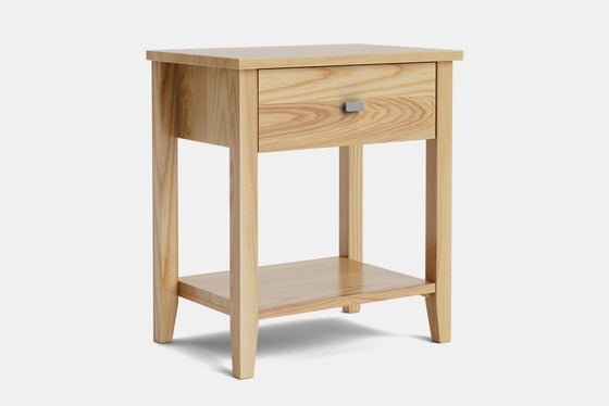 Ivy Wide 1 Drawer Bedside Table - Ash