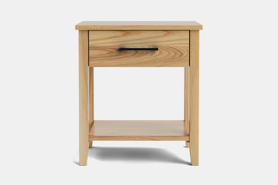 Ivy Wide 1 Drawer Bedside Table - Ash