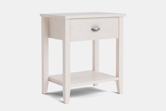 Ivy Wide 1 Drawer Bedside Table - Ash