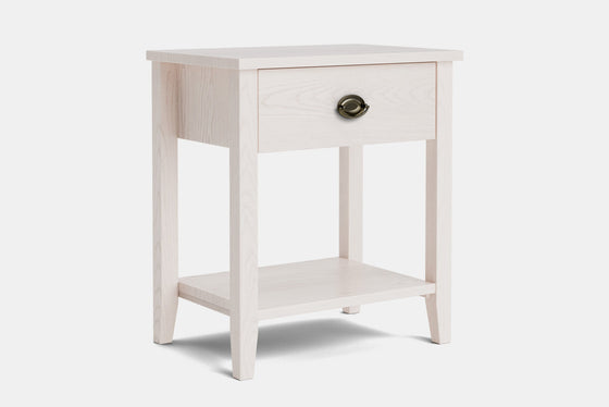 Ivy Wide 1 Drawer Bedside Table - Ash