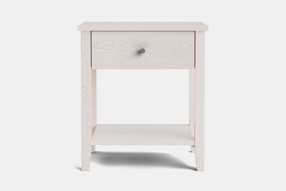 Ivy Wide 1 Drawer Bedside Table - Ash