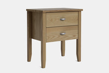  Ivy Wide 2 Drawer Bedside Table - Ash