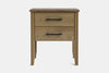 Ivy Wide 2 Drawer Bedside Table - Ash