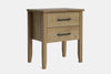 Ivy Wide 2 Drawer Bedside Table - Ash