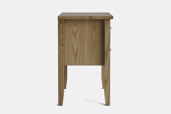 Ivy Wide 2 Drawer Bedside Table - Ash