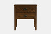 Ivy Wide 2 Drawer Bedside Table - Ash