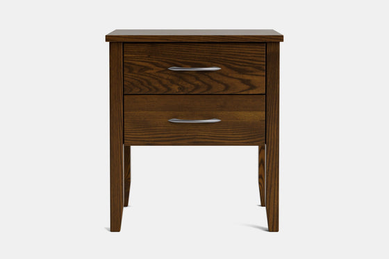 Ivy Wide 2 Drawer Bedside Table - Ash