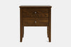 Ivy Wide 2 Drawer Bedside Table - Ash