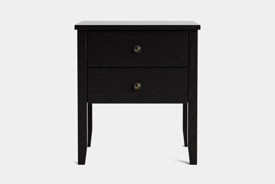 Ivy Wide 2 Drawer Bedside Table - Ash