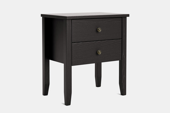 Ivy Wide 2 Drawer Bedside Table - Ash