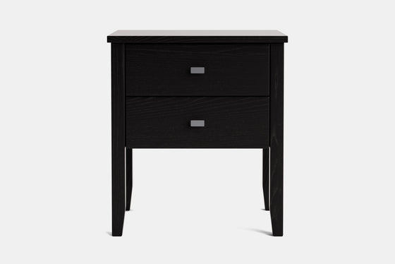 Ivy Wide 2 Drawer Bedside Table - Ash