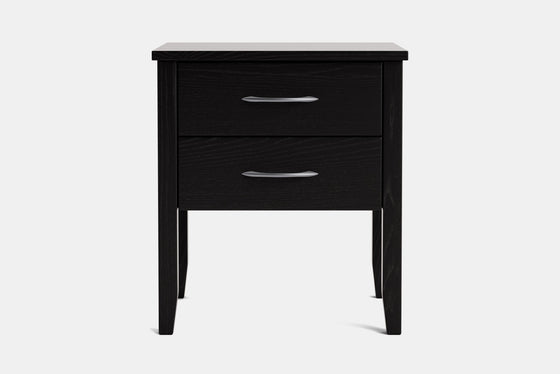 Ivy Wide 2 Drawer Bedside Table - Ash