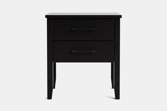 Ivy Wide 2 Drawer Bedside Table - Ash