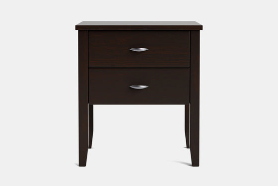 Ivy Wide 2 Drawer Bedside Table - Pine