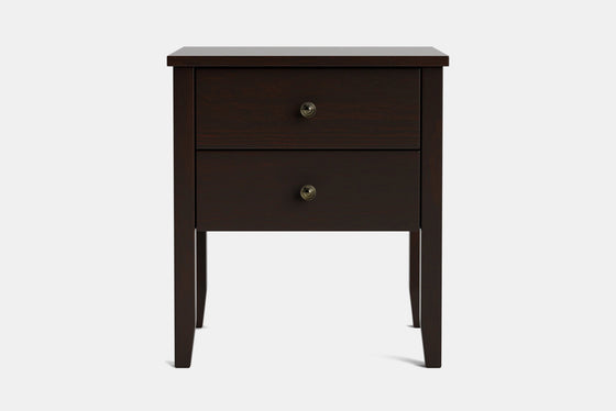 Ivy Wide 2 Drawer Bedside Table - Pine