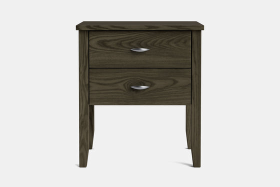 Ivy Wide 2 Drawer Bedside Table - Ash