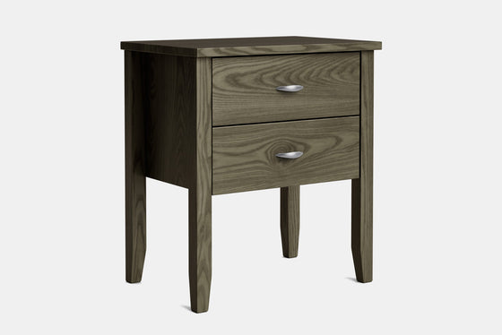 Ivy Wide 2 Drawer Bedside Table - Ash