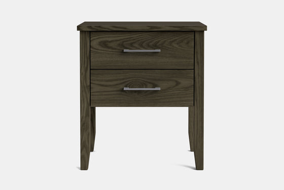 Ivy Wide 2 Drawer Bedside Table - Ash