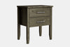 Ivy Wide 2 Drawer Bedside Table - Ash