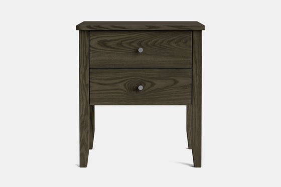 Ivy Wide 2 Drawer Bedside Table - Ash