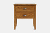 Ivy Wide 2 Drawer Bedside Table - Ash