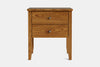 Ivy Wide 2 Drawer Bedside Table - Ash