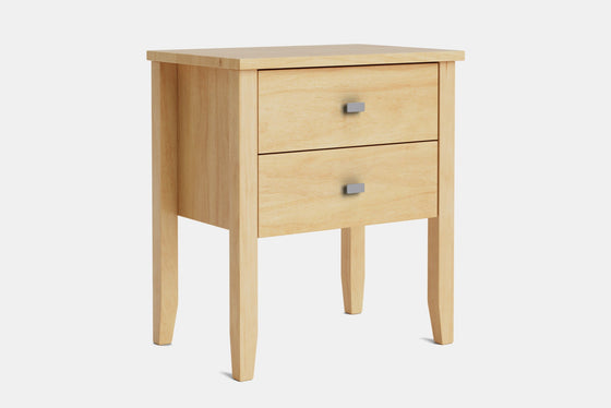 Ivy Wide 2 Drawer Bedside Table - Pine