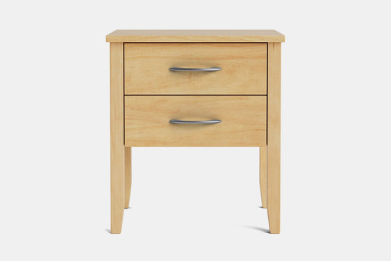 Ivy Wide 2 Drawer Bedside Table - Pine