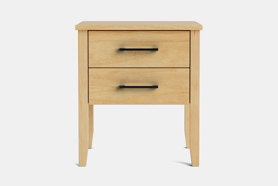 Ivy Wide 2 Drawer Bedside Table - Pine