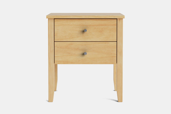 Ivy Wide 2 Drawer Bedside Table - Pine